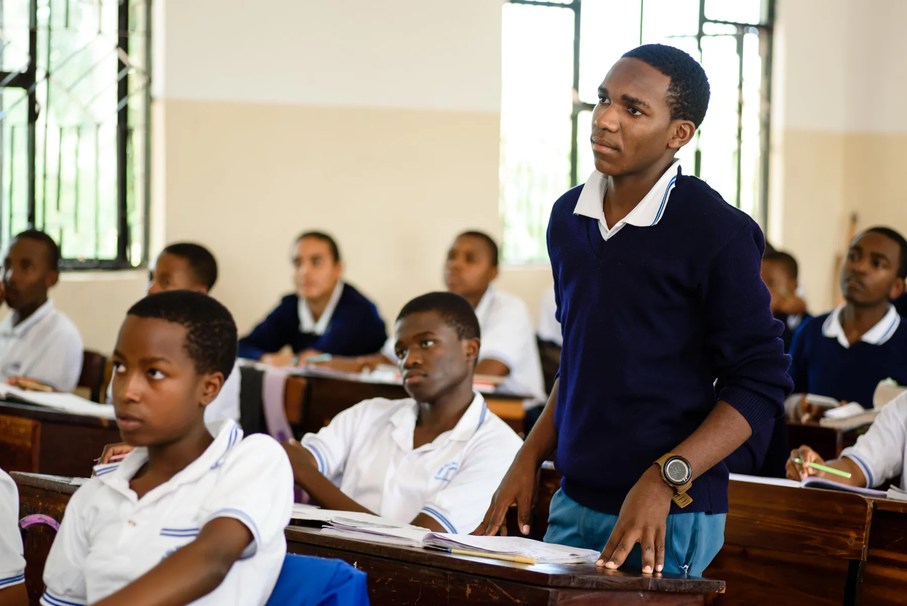 Themi Hill Secondary students learning together in a classroom